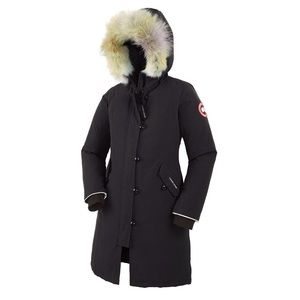 Canada Goose Black Kids Parka with Fur Trim